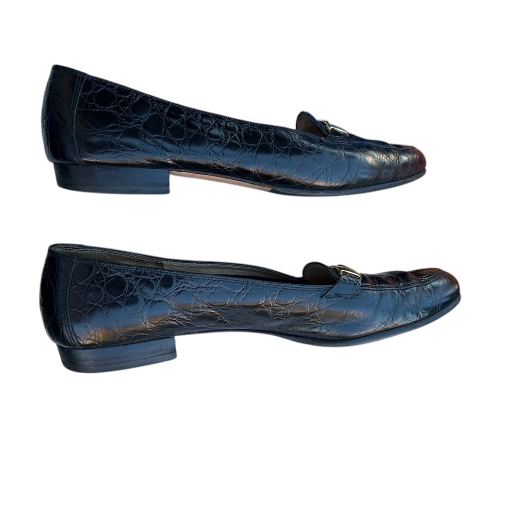 Vintage Salvatore Ferragamo Brown Women's Croc Loafers Size 8-1/2 - Picture 5 of 7